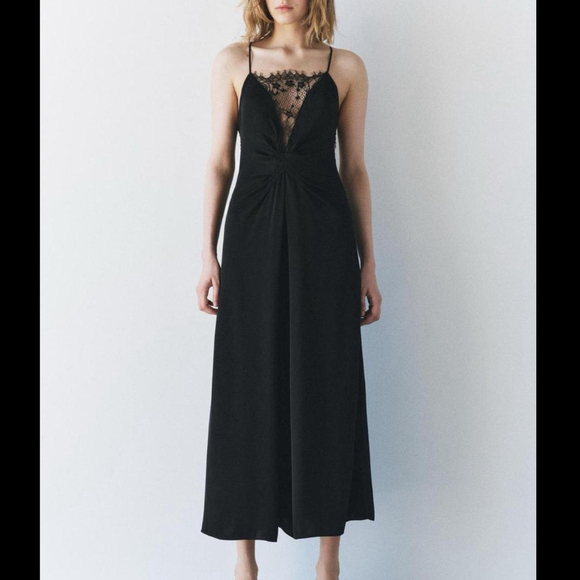 zara Dresses & Skirts - ZARA LONG LACE DRESS - SIZE S